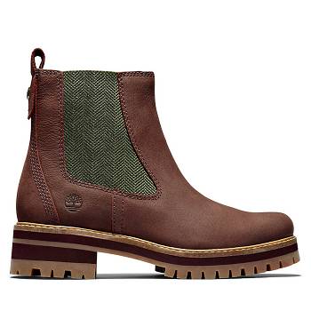 Timberland Női Courmayeur Valley Pull-On Téli Chelsea Csizma Bordó